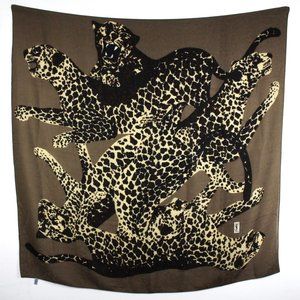 YSL Very Rare 1980s Vintage Leopard Shawl
